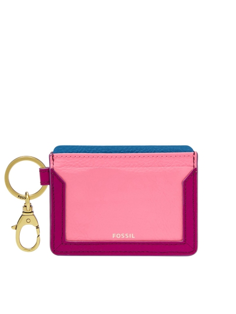 

Fossil Women Pink Colourblocked Leather Card Holder