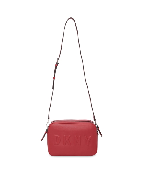 

DKNY Women Red Textured Structured Sling Bag