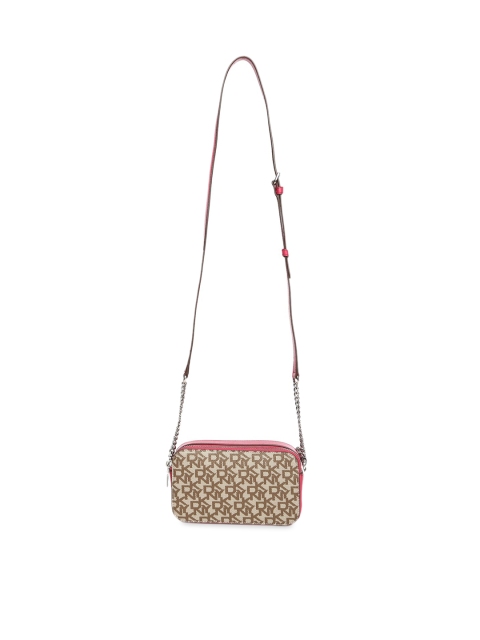 

DKNY Pink Printed Leather Swagger Sling Bag