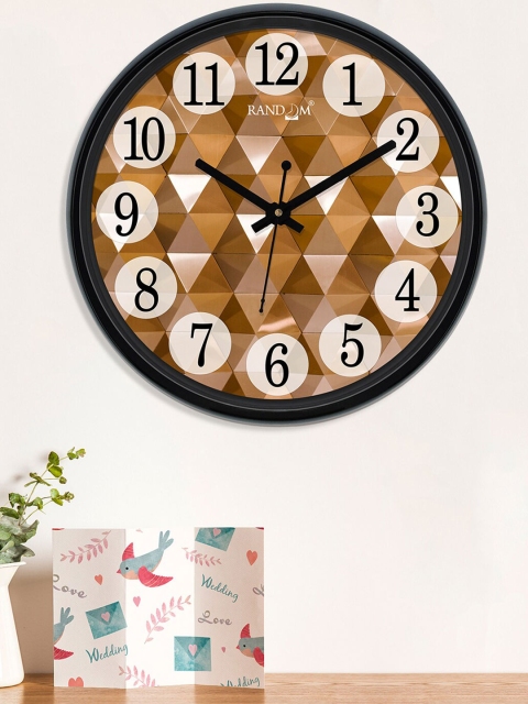 

RANDOM Brown & White Printed 30 cm Contemporary Wall Clock