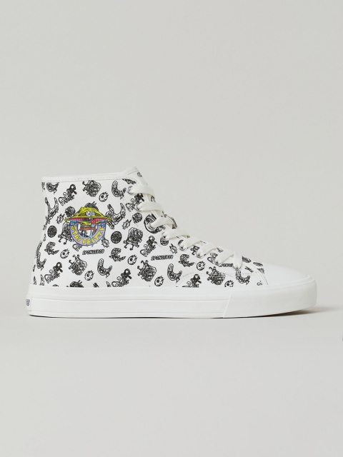 

H&M Men White Printed Sneakers