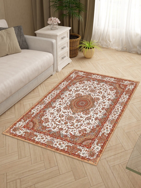 

Status Brown & White Ethnic Motifs Hand-Tufted Silk Rectangular Floor Carpet