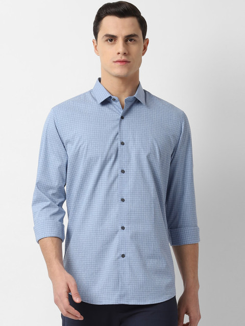 

Louis Philippe Sport Men Blue Slim Fit Checked Casual Shirt