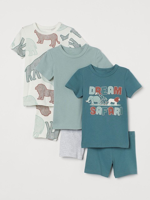 

H&M Boys 3-Pack Cotton Pyjamas, White