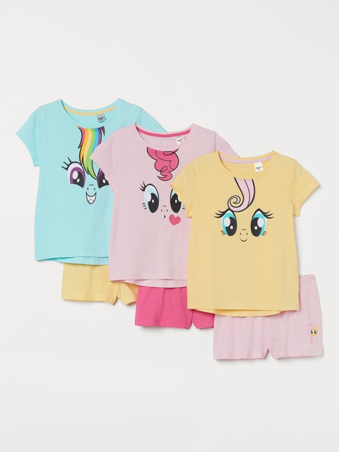 

H&M Girls 3-Pack Printed Pyjamas, Pink