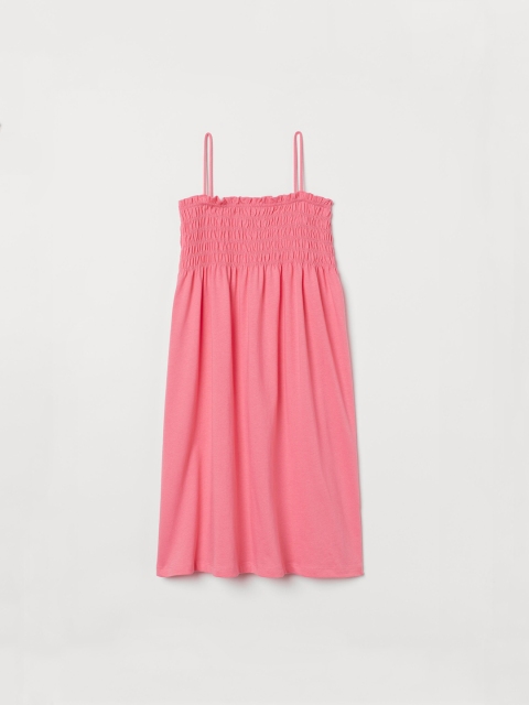 

H&M Girls Pink Smocking-detail dress