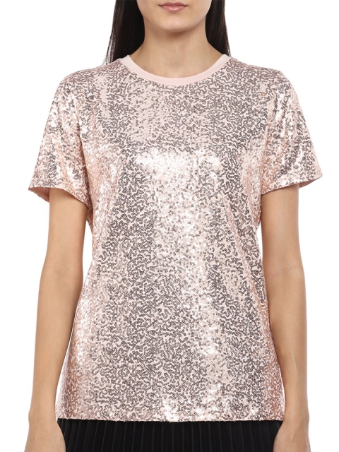 

DKNY Pink Embellished Sequinned Regular Top