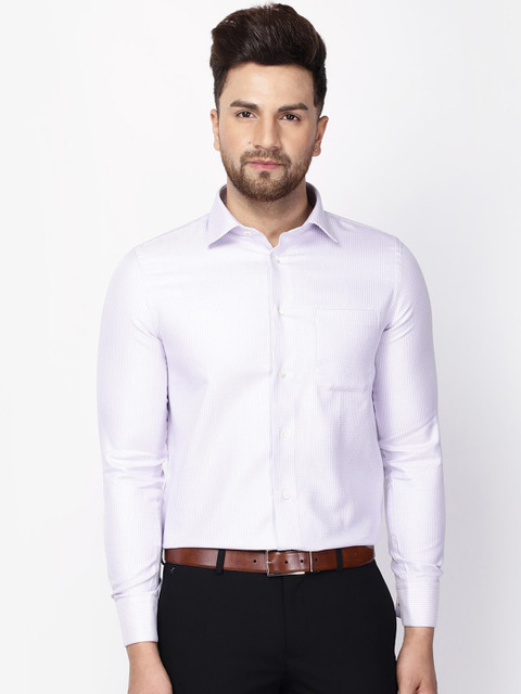 

Blackberrys Men Pink Slim Fit Striped Casual Shirt
