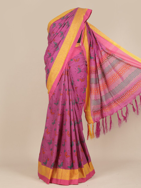 

Pothys Mauve Ethnic Motifs Pure Cotton Saree