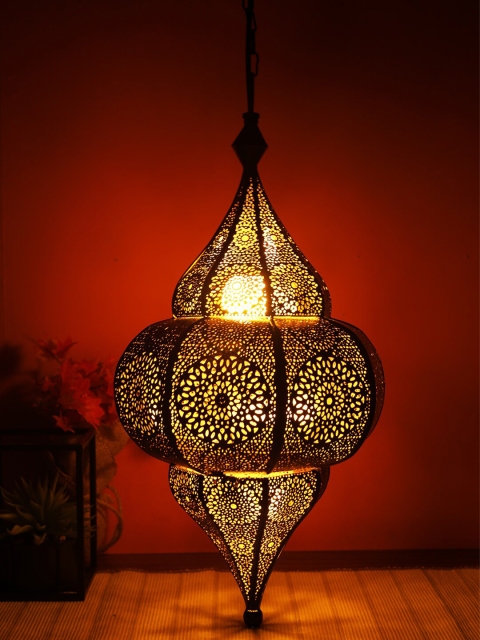 

TAYHAA Black Textured Metal Traditional Pendant Ceiling Lantern