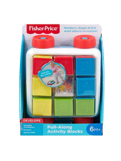 

Fisher-Price Unisex Kids Green & Yellow Fisher-Price Pull-Along Activity Blocks