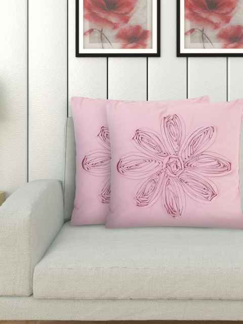 

Home Centre Pink Set of 2 Square Cushion Covers