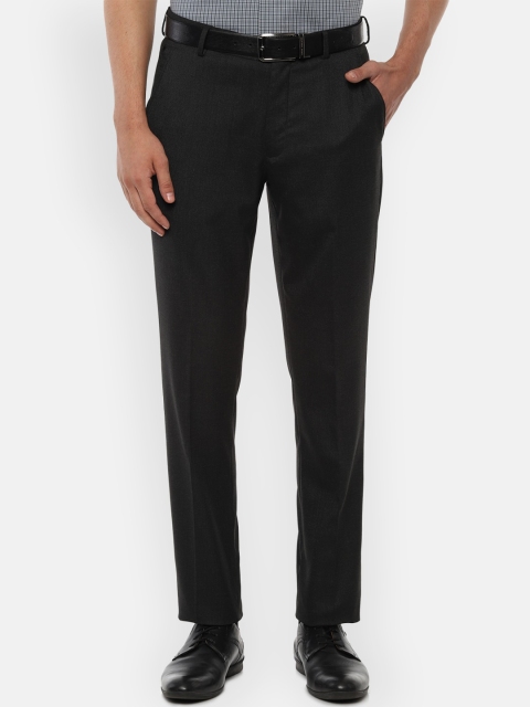 

Louis Philippe Men Black Textured Slim Fit Formal Trousers