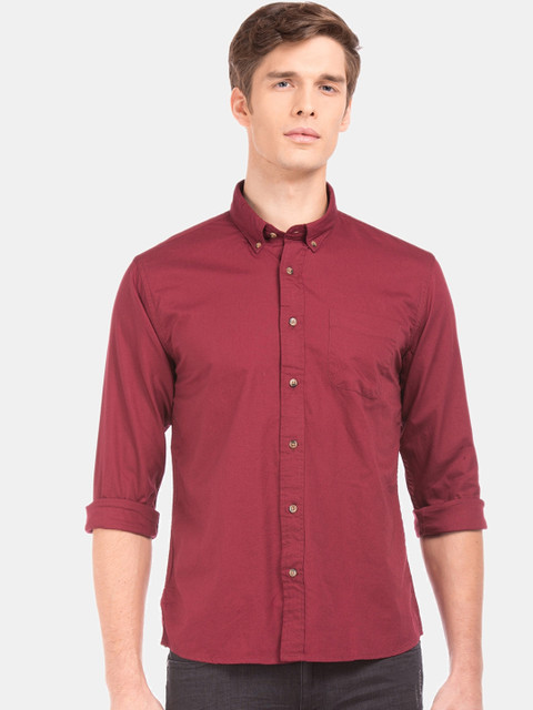 

Ruggers Men Red Casual Long Sleeve Button Down Shirt