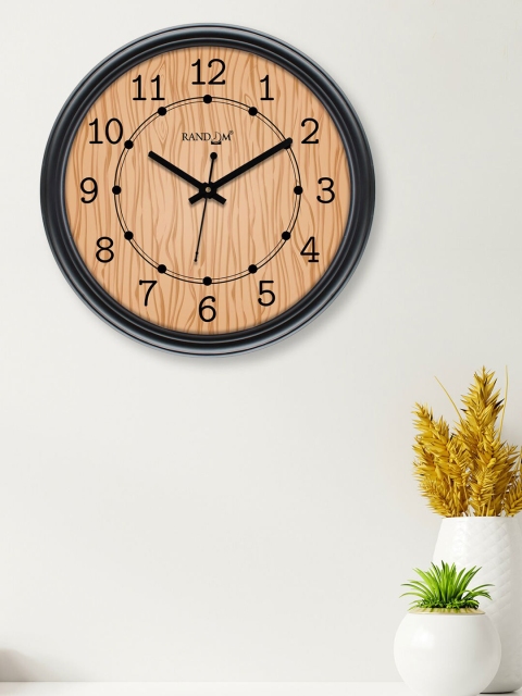 

RANDOM Brown & Black Printed Contemporary Wall Clock
