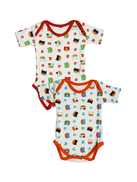 

PINKBUNNY Unisex Infants Kids Pack of 2 Bodysuits, Red