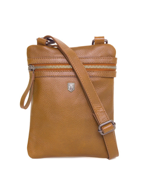 

TOM LANG LONDON Unisex Tan Brown Leather Messenger Bag