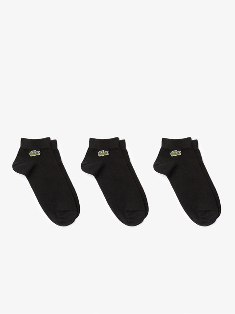 

Lacoste Men Pack Of 3 Black Solid Ankle-Length Socks