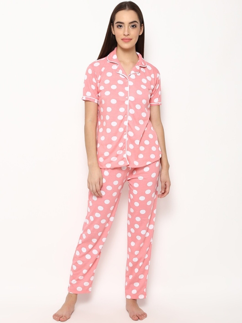 

V2 Value & Variety Women Pink & White Printed Night Suit