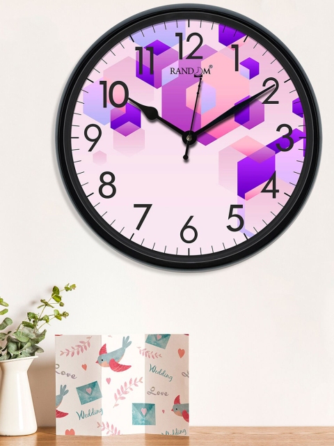 

RANDOM Pink & Purple Printed Contemporary Wall Clock 30.48 cm