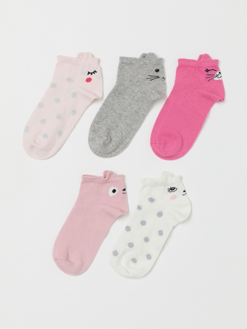

H&M Girls 5-Pack Trainer Socks, White