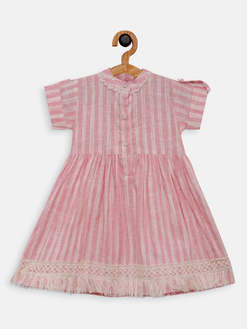 Aomi Girls Pink Striped Dress