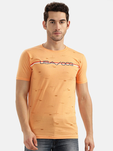 

V2 Value & Variety Men Orange Printed T-shirt