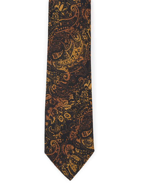 

Peter England Men Black & Brown Woven Design Broad Tie