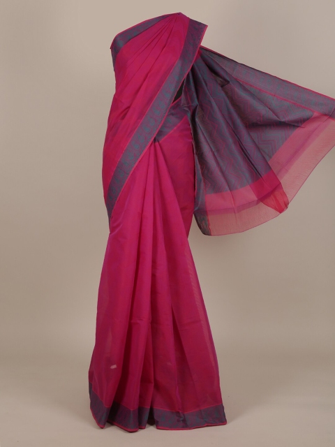 

Pothys Magenta & Blue Pure Cotton Saree