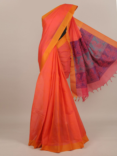 

Pothys Orange & Mustard Pure Cotton Saree