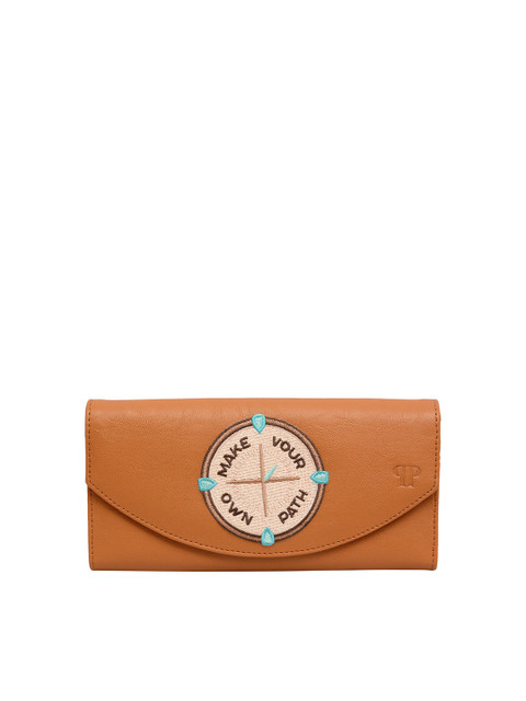 

Pink Potato Women Beige Solid Applique Envelope Wallet