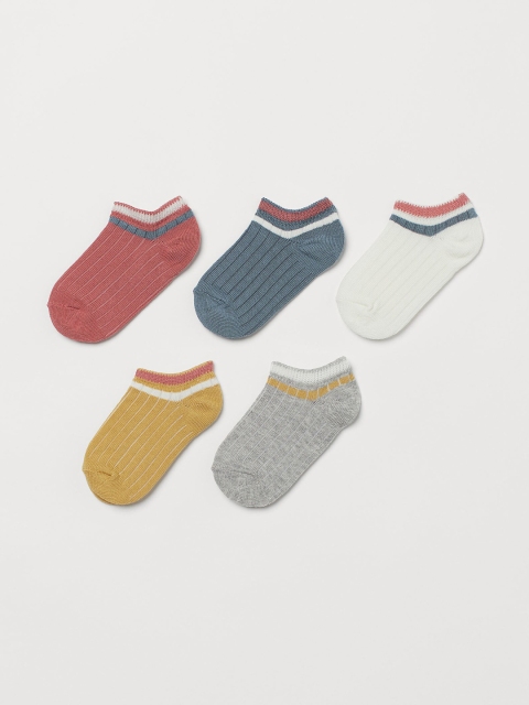 

H&M Girls 5-Pack Solid Trainer Socks, White