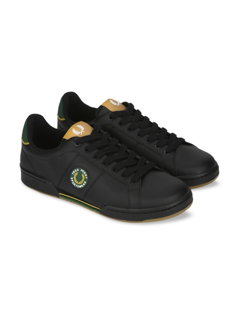

Fred Perry Men Black Colourblocked Leather Sneakers