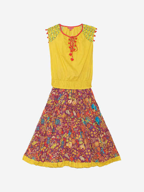 

Biba Girls Yellow & Purple Top with Skirt