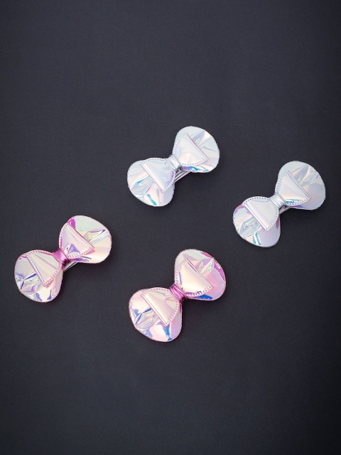 

Golden Peacock Set Of 4 Women Pink & Blue Alligator Hair Clips