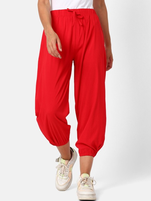 

V2 Value & Variety Women Red Solid Cotton Capris