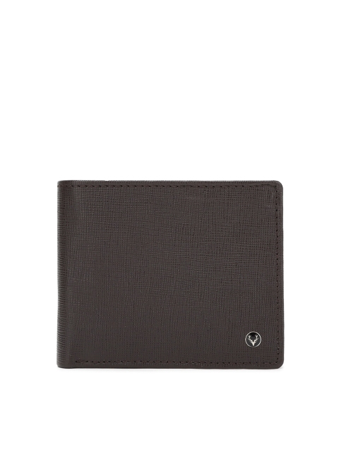 

Allen Solly Men Brown Striped Textured Leather Two Fold Wallet