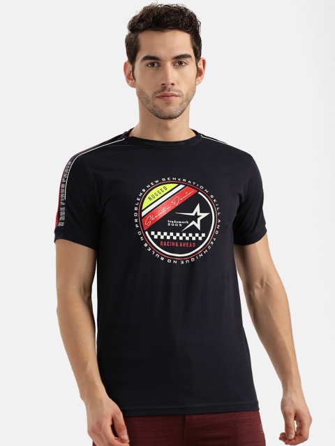 

V2 Value Variety Men Black Typography Printed Casual Pure Cotton T-shirt