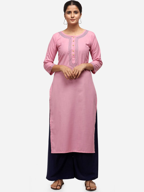 

SAADHVI Women Pink Kurta with Palazzos