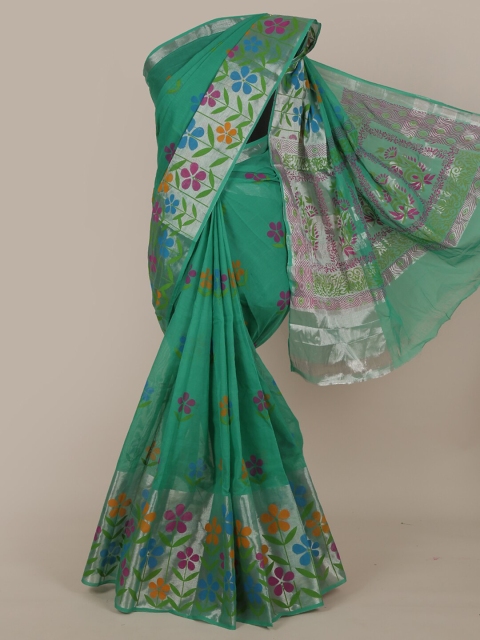 

Pothys Green & Pink Floral Pure Cotton Saree