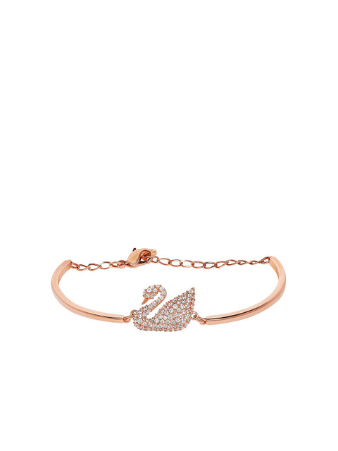 

SWAROVSKI Women White Crystals Rose Gold-Plated Bangle-Style Bracelet