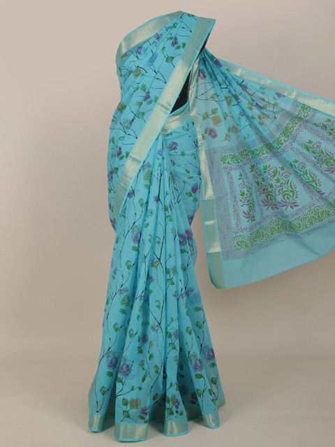 

Pothys Blue Floral Printed Saree
