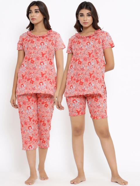 

ANAISA Women Coral Printed Night suit
