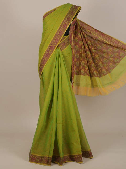 

Pothys Green Ethnic Motifs Pure Cotton Saree