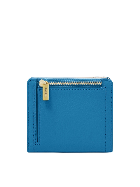 

Fossil Women Blue Logan Textured Leather Two Fold Wallet