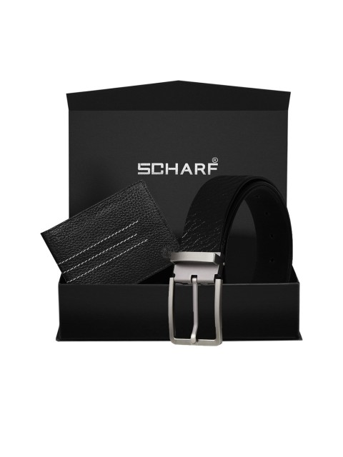 

SCHARF Men Black Genuine Leather Accessory Gift Set