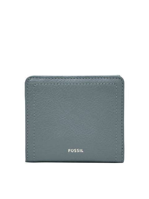 

Fossil Women Blue Textured Leather Two Fold Wallet