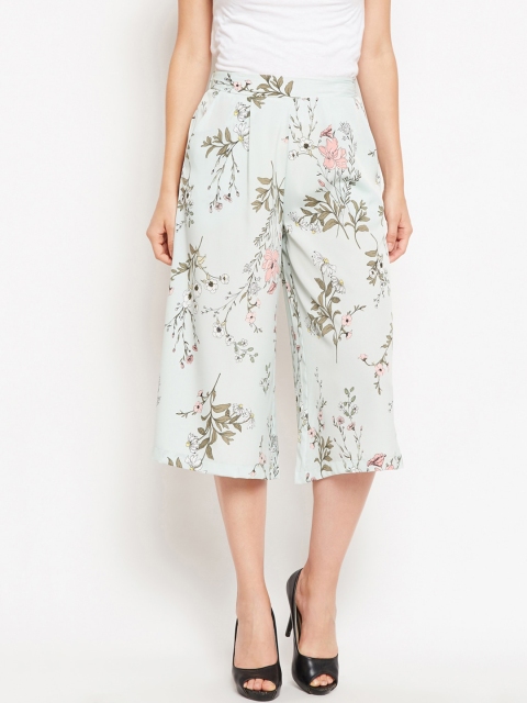 

Oxolloxo Women Cream Printed Culottes Trousers