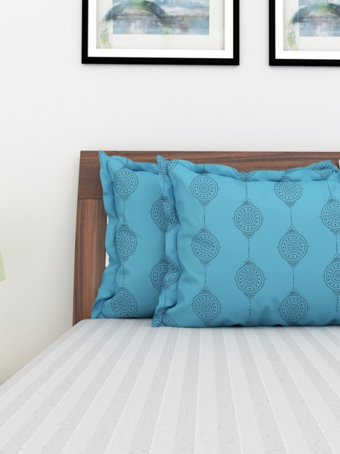 

Home Centre Blue Set of 2 Geometric Rectangle Pillow Covers