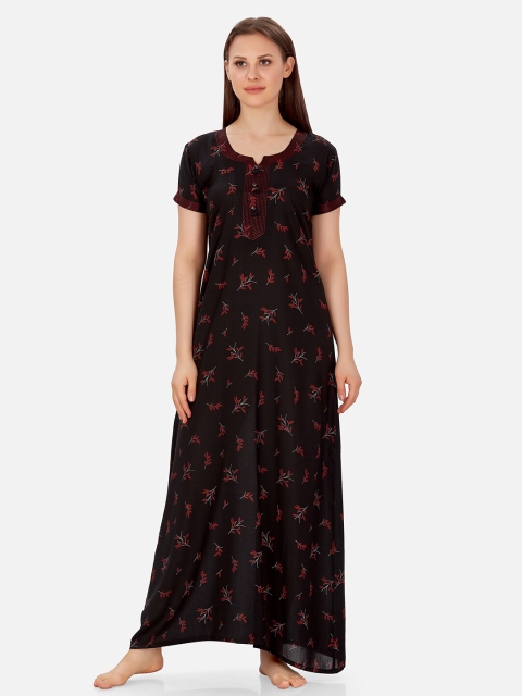 

Sand Dune Black Printed Maxi Nightdress